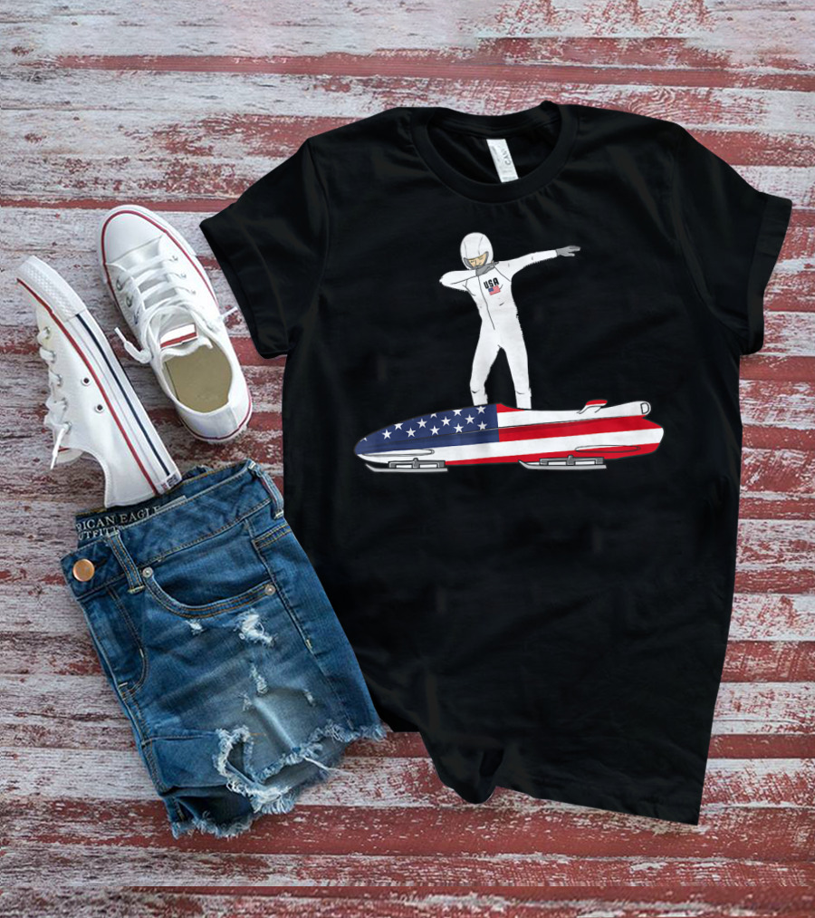 USA Bobsled Dabbing United States Flag Suit T-Shirt