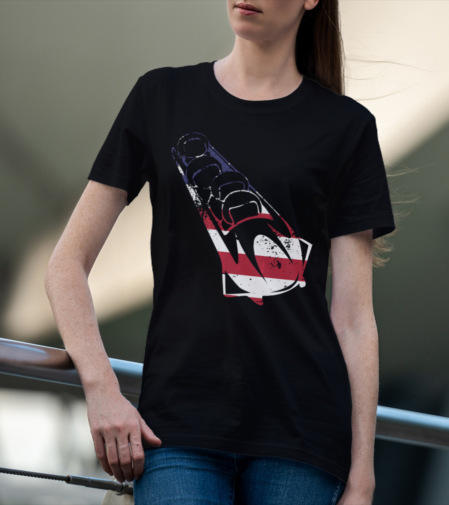 USA American Flag Bobsledding Team Patriot Sports T-Shirt