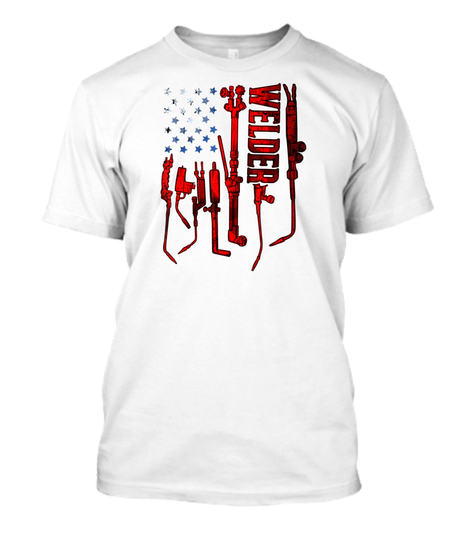 USA Flag Welder Mask Gas Welding Metal Tools T-Shirt