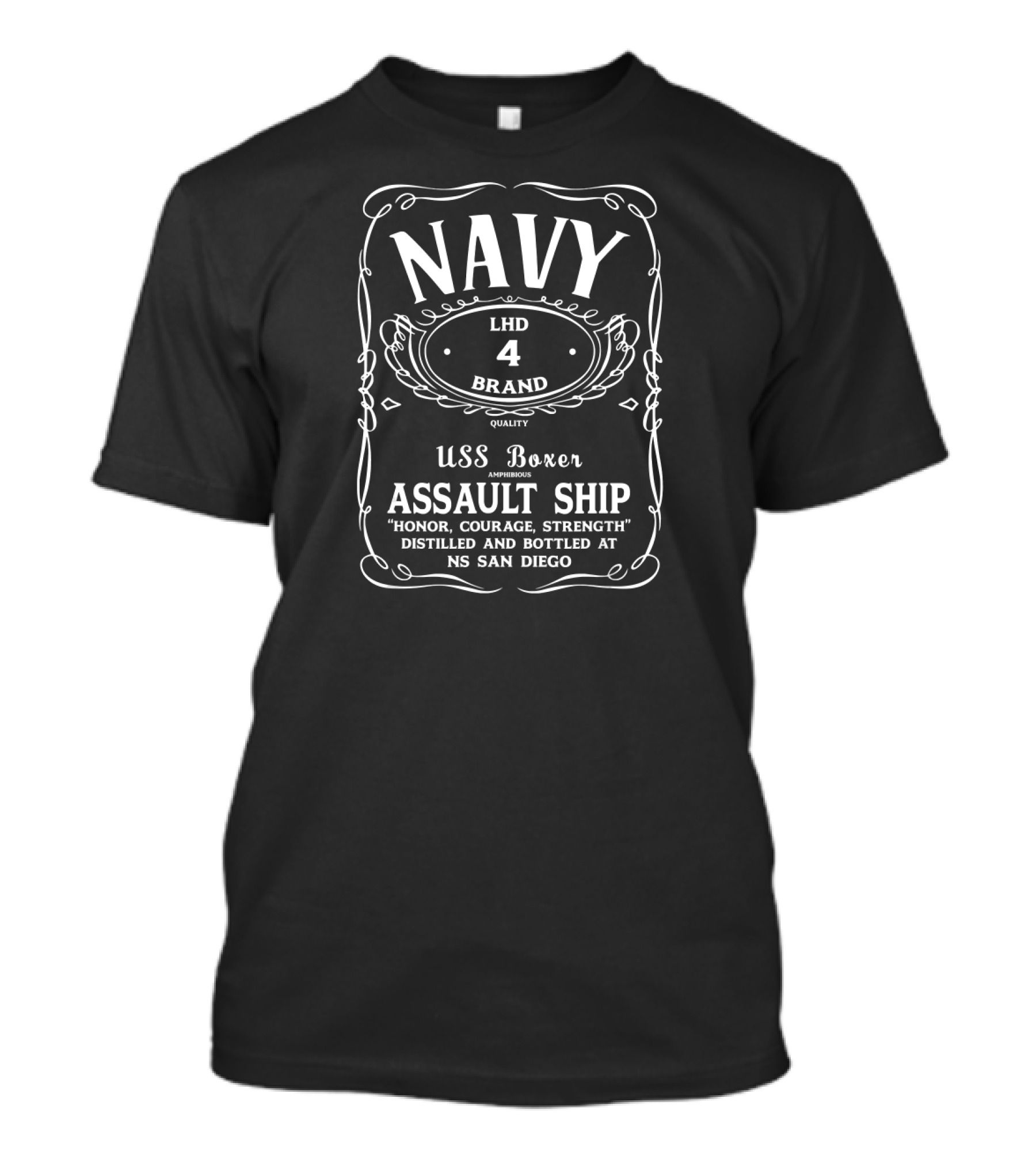 Navy LHD 4 Brand USS Boxer Amphibious Assault Ship Honor Courage Strength NS San Diego T-Shirt