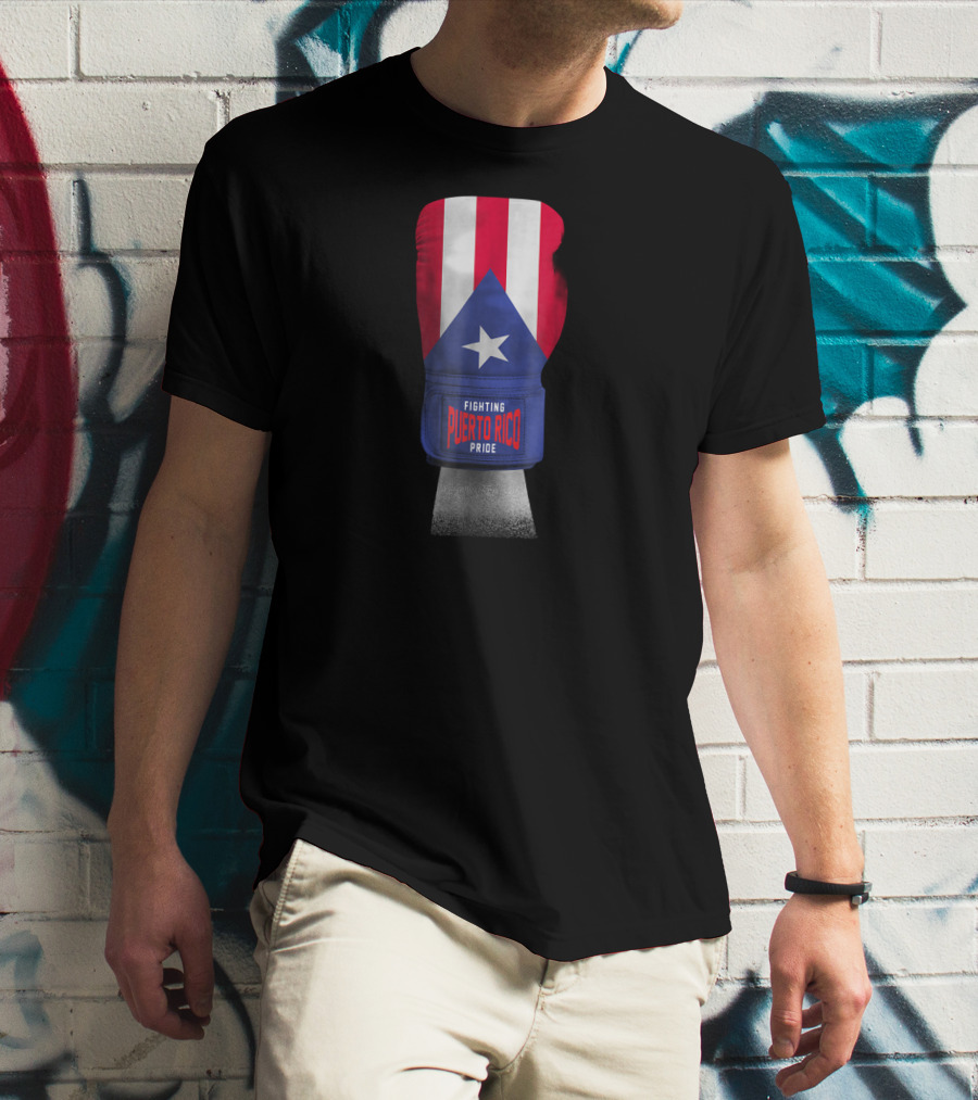 Fighting Puerto Rico Pride Vintage Flag Boxing Gloves T-Shirt
