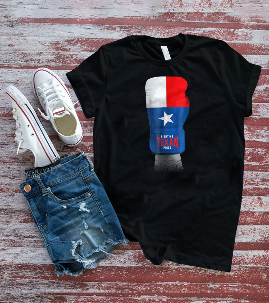 Vintage Texas Flag Boxing Gloves Fighting Texan Pride T-Shirt