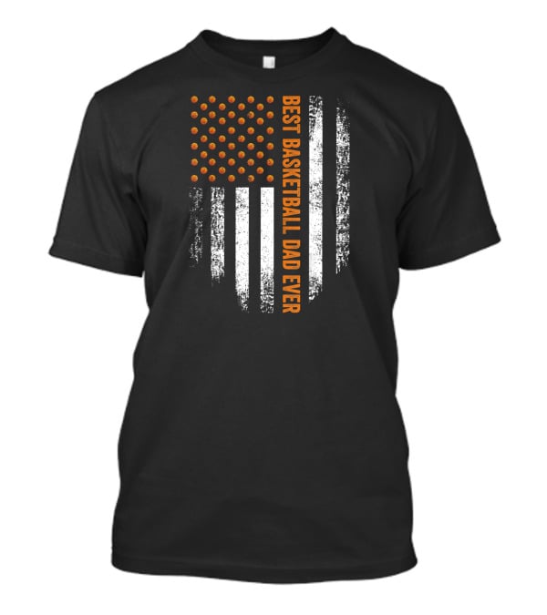 Vintage USA Best Basketball Dad Ever American Flag T-Shirt