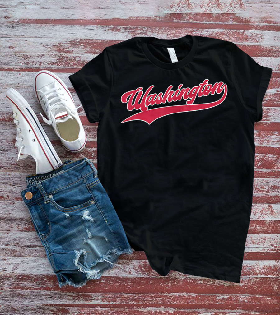 Vintage Washington Baseball Script Retr T-Shirt