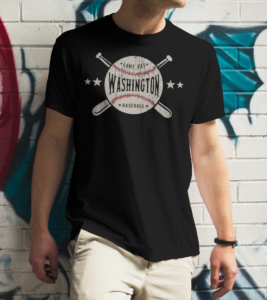 Washington DC Game Day Vintage Baseball T-Shirt