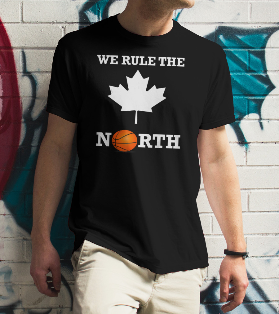 We Rule The North Canada Basketball Maple Leaf Orange Ball T-Shirt