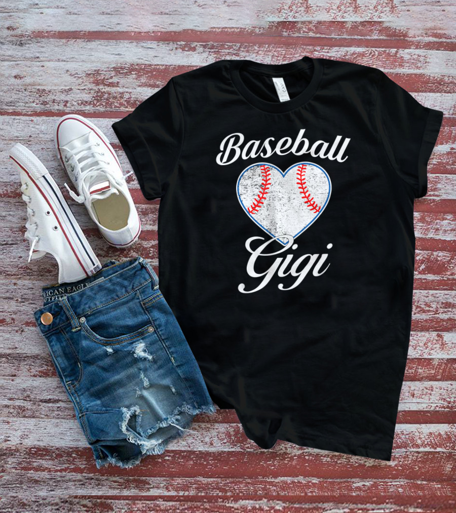 Baseball Gigi Heart Mother's Day Funny Gift T-Shirt