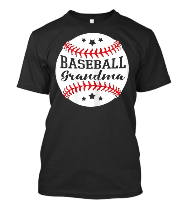 Baseball Grandma Star Pattern Ball Stitching T-Shirt