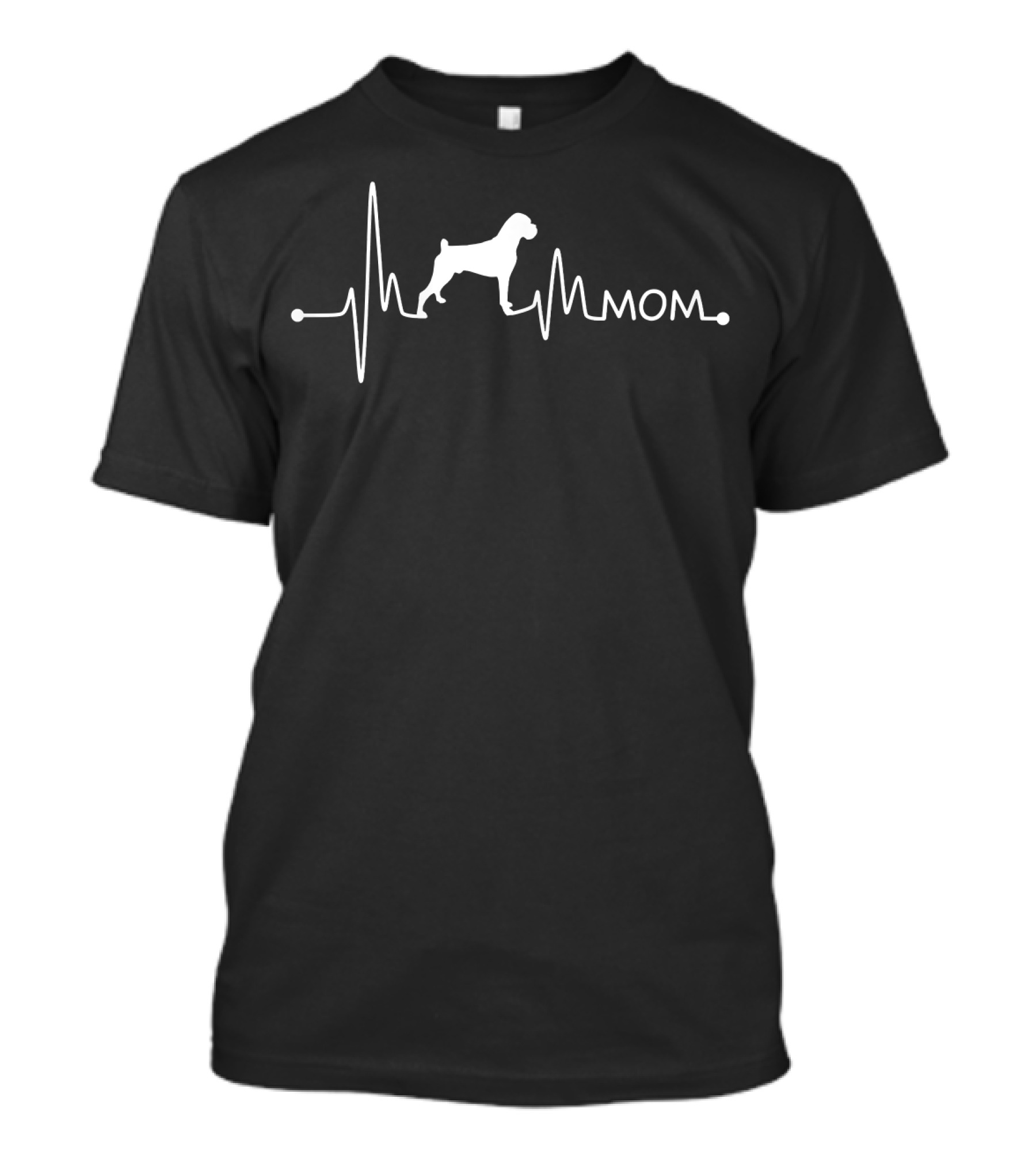 Boxer Dog Heartbeat EKG Pulse Mom T-Shirt