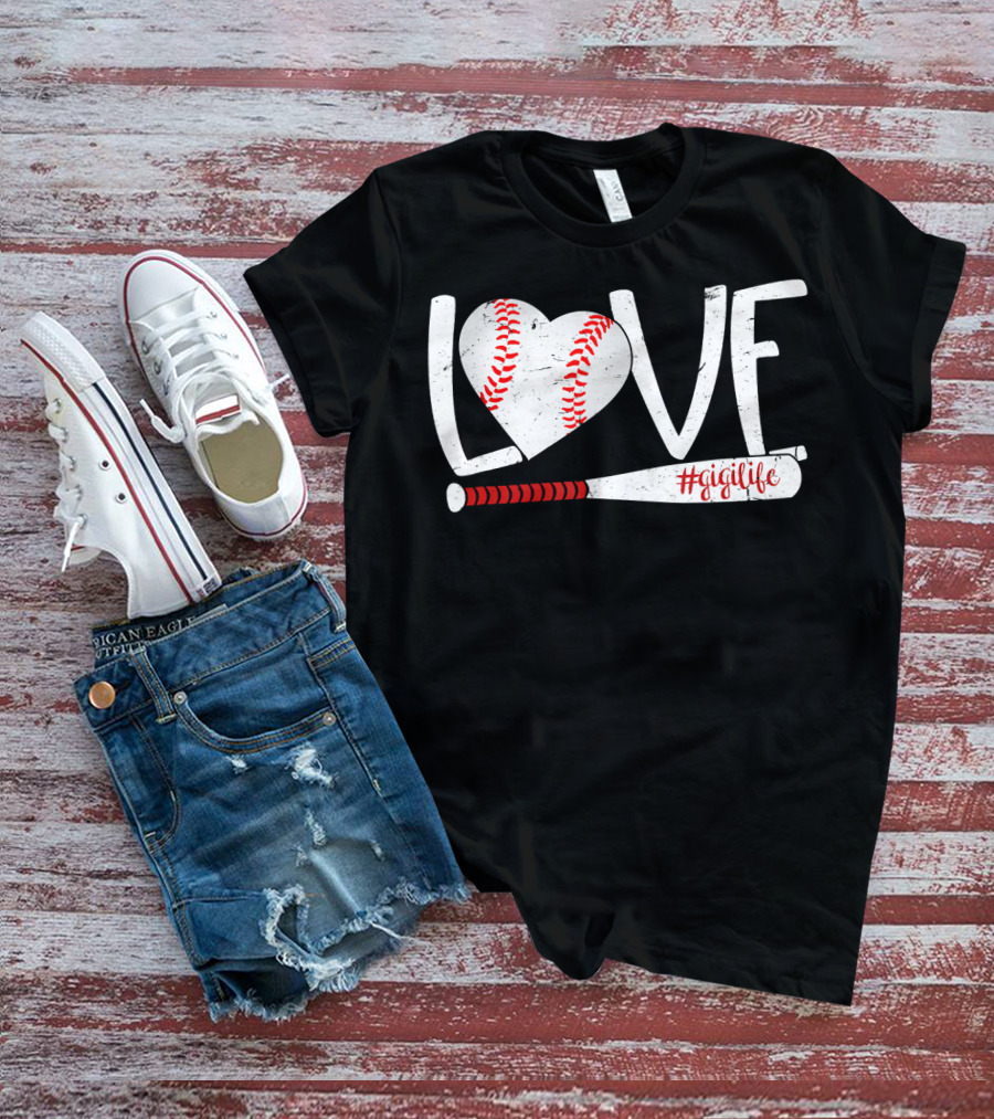 LOVE Baseball Heart Bat #GigiLife T-Shirt