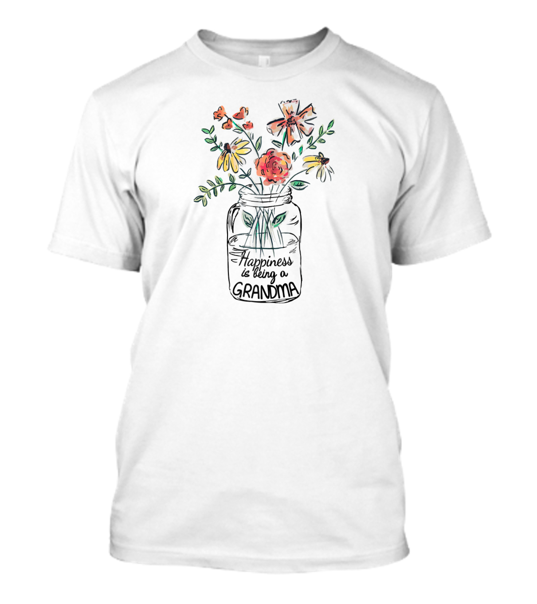 Happiness Is Being A Grandma Flower Jar T-Shirt