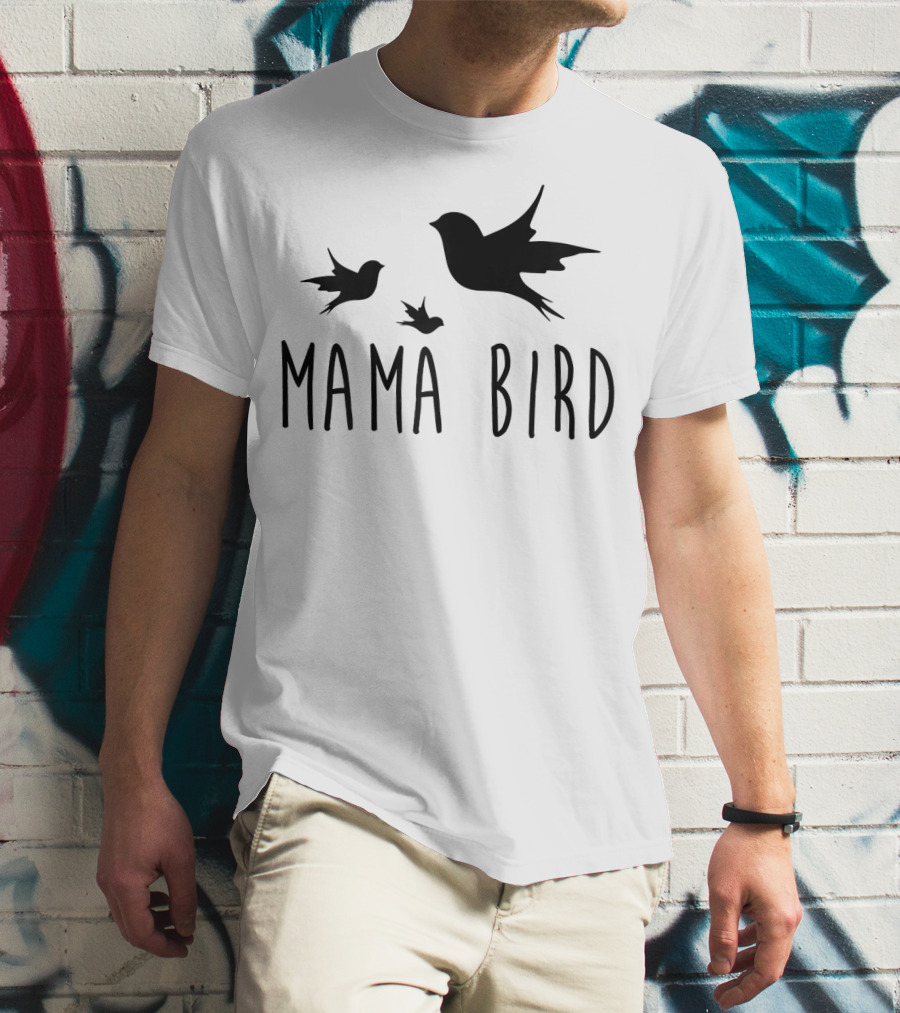 Mama Bird With Flying Baby Birds T-Shirt