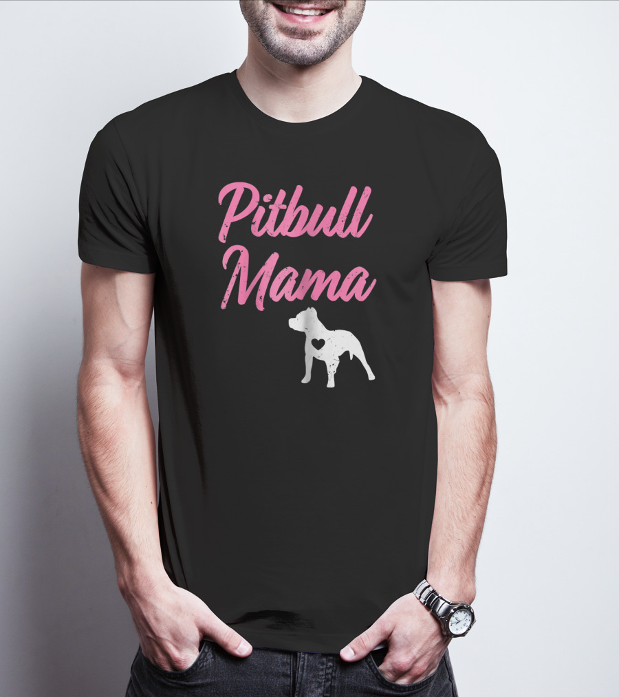 Pitbull Mama Women's Pit Bull Heart T-Shirt