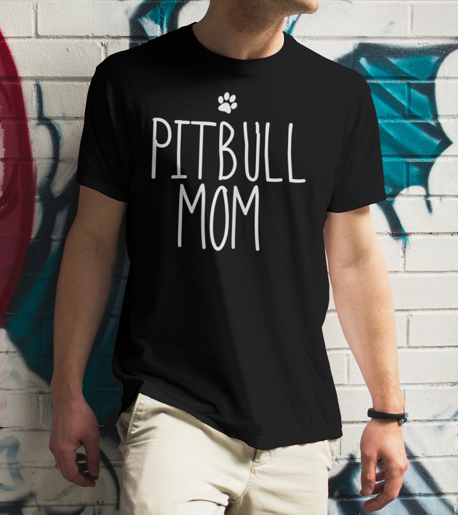 Pitbull Mom Paw Prints T-Shirt