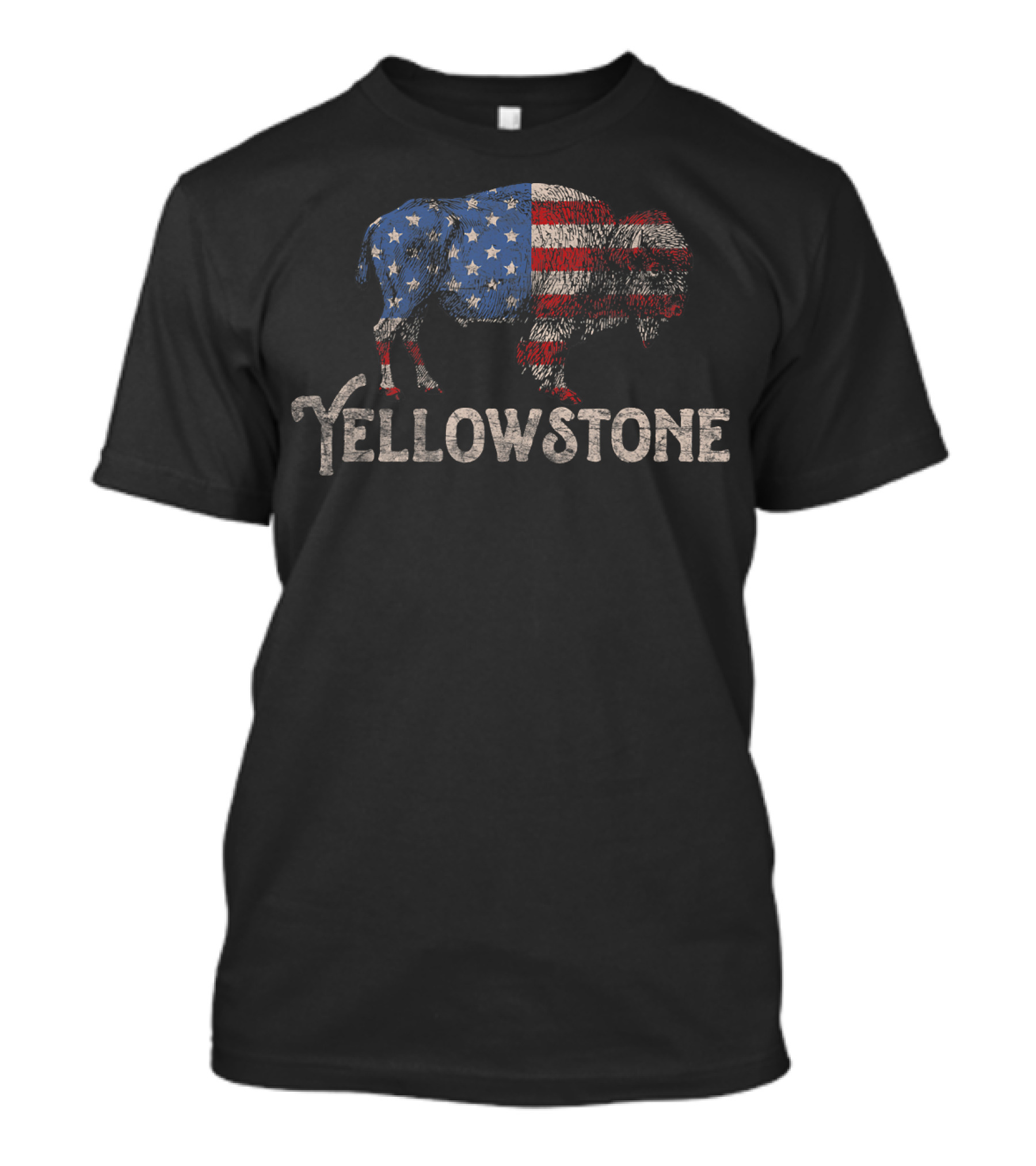 Yellowstone American Flag Bison T-Shirt