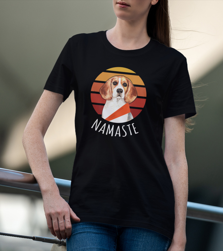 Namaste Beagle Sunset Yoga T-Shirt