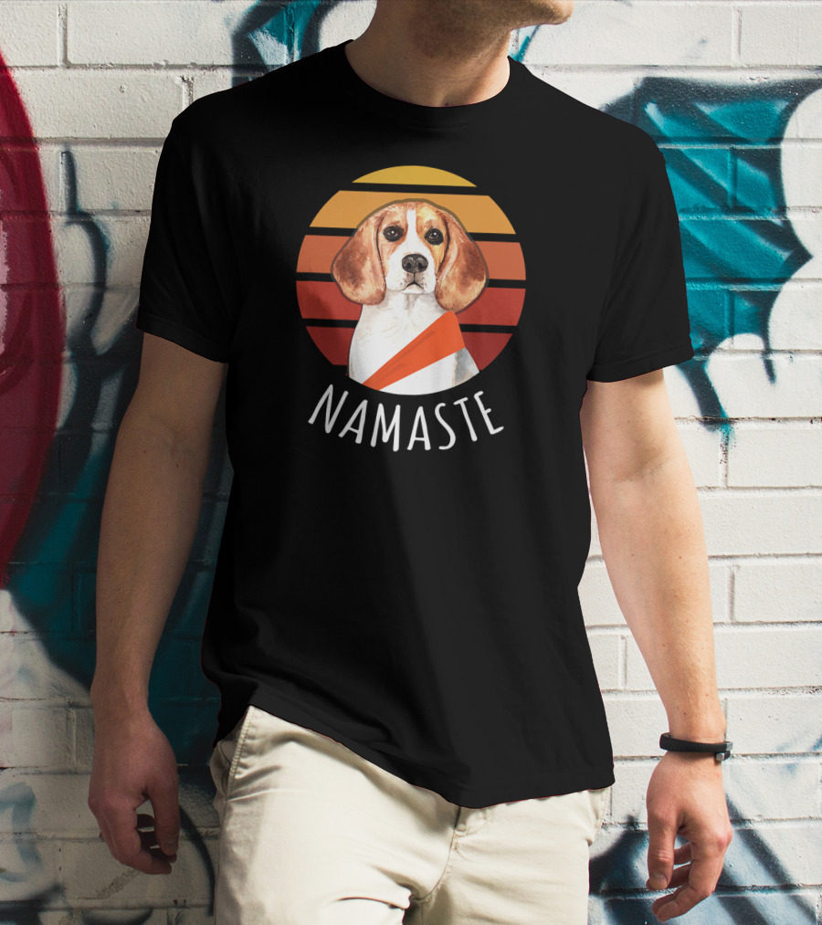 Namaste Beagle Sunset Yoga T-Shirt