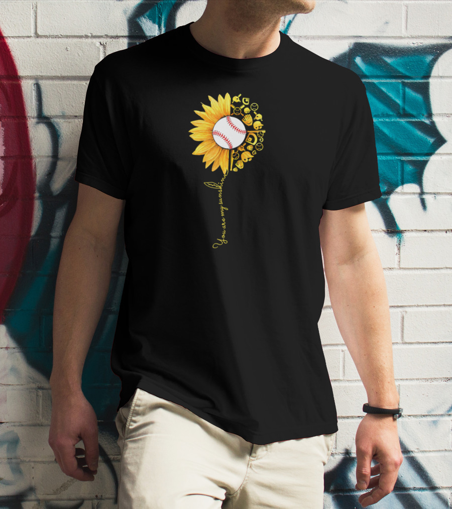 You Are My Sunshine Baseball Sunflower Blossoms T-Shirt