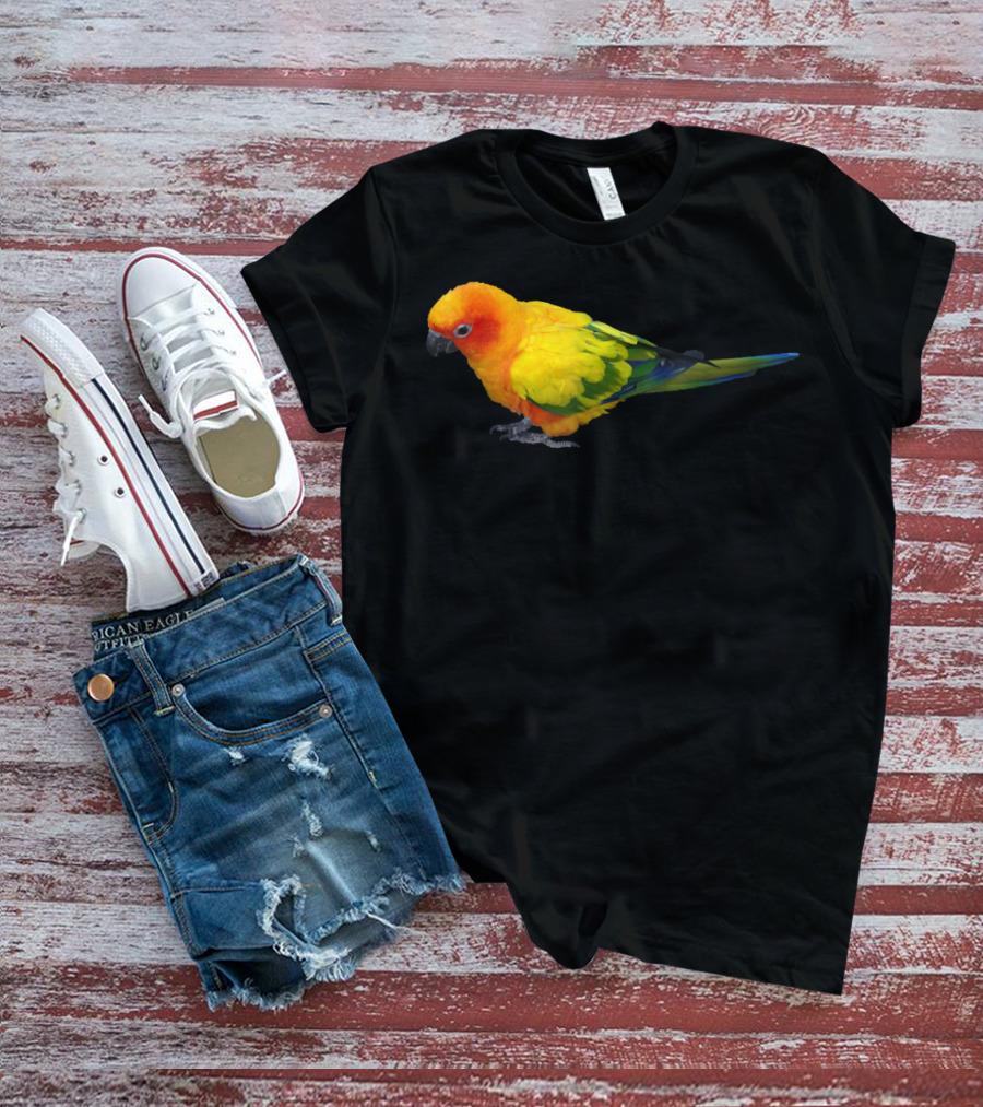 Sun Conure Colorful Parrot Bird Vibrant Tropical Plumage T-Shirt