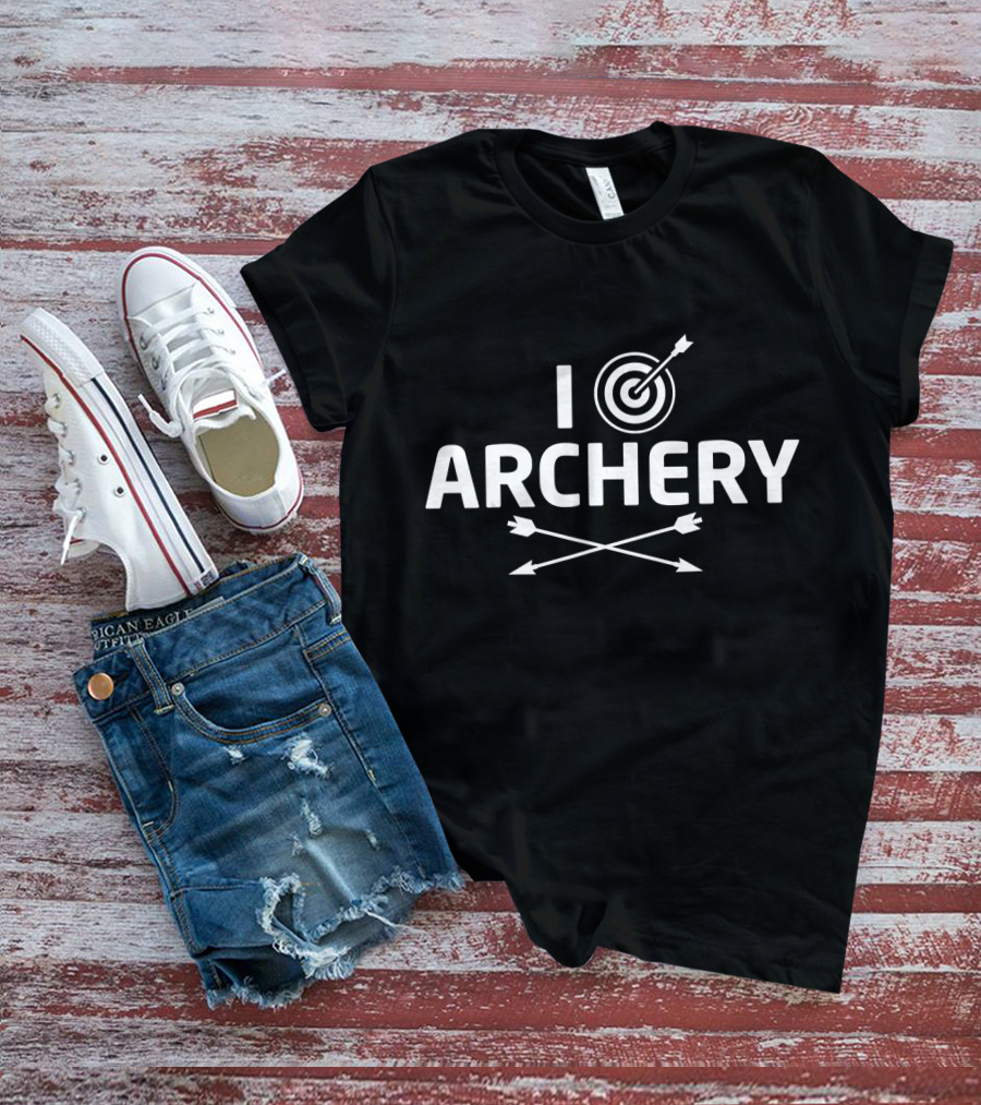I Love Archery Funny Bow Archer Target Arrows T-Shirt