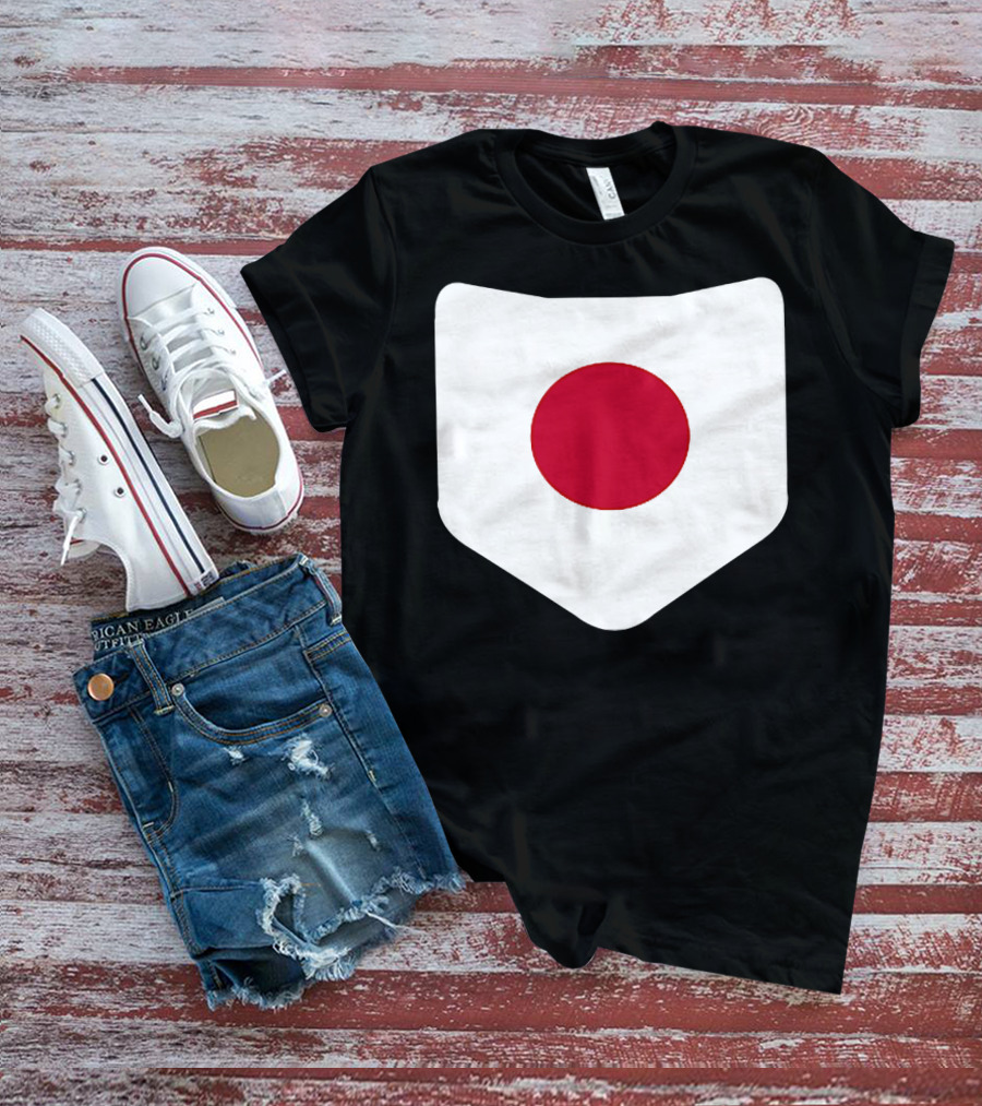 Japan Symbol Emblem With Printed Japanese Flag T-Shirt