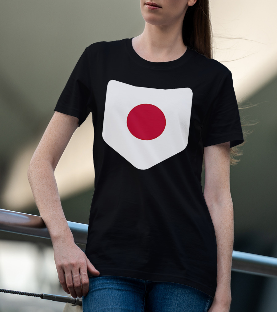 Japan Symbol Emblem With Printed Japanese Flag T-Shirt