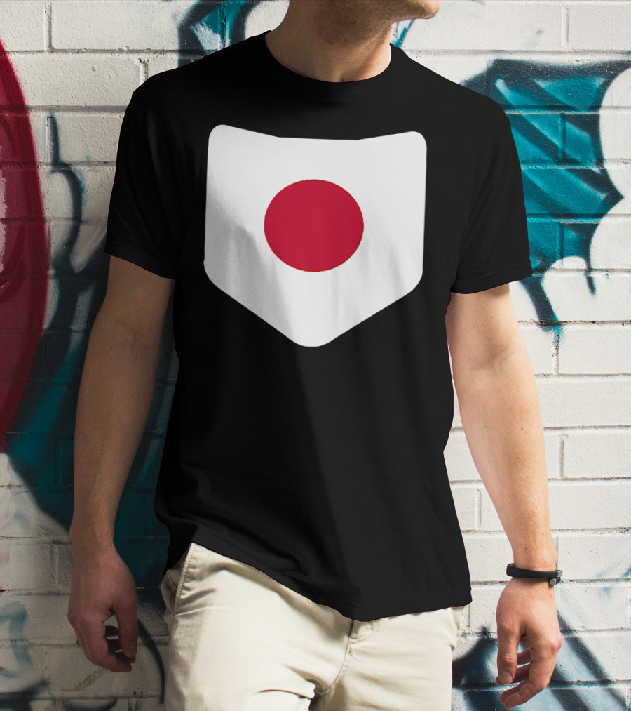 Japan Symbol Emblem With Printed Japanese Flag T-Shirt