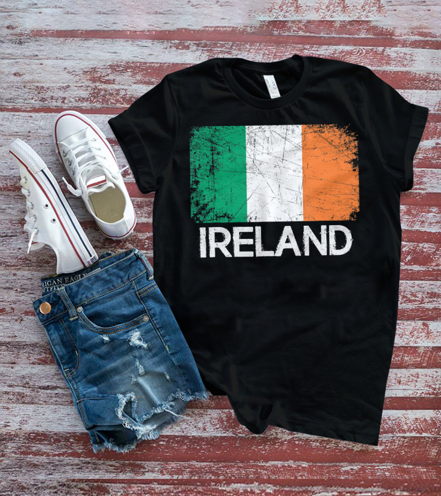 Ireland Irish Flag Vintage Made In Ireland T-Shirt