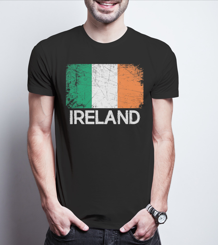 Ireland Irish Flag Vintage Made In Ireland T-Shirt