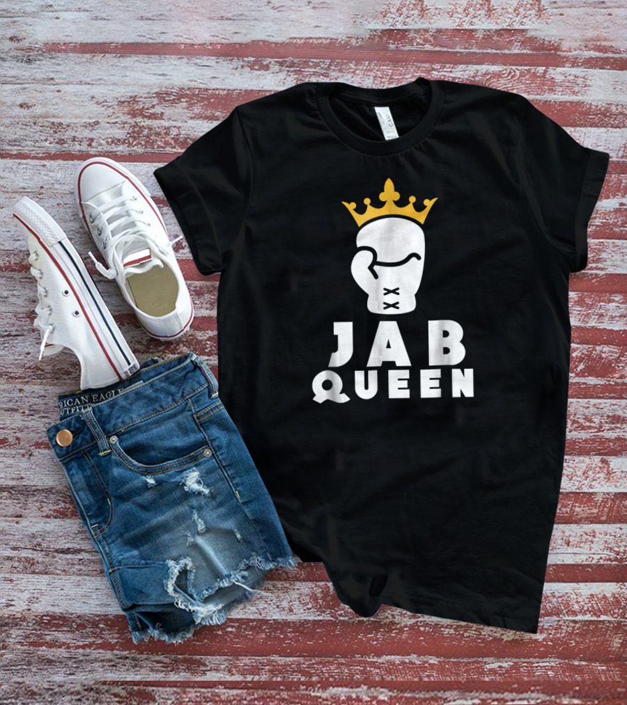 Jab Queen Boxing Glove With Crown Fun Boxing Boxer T-Shirt