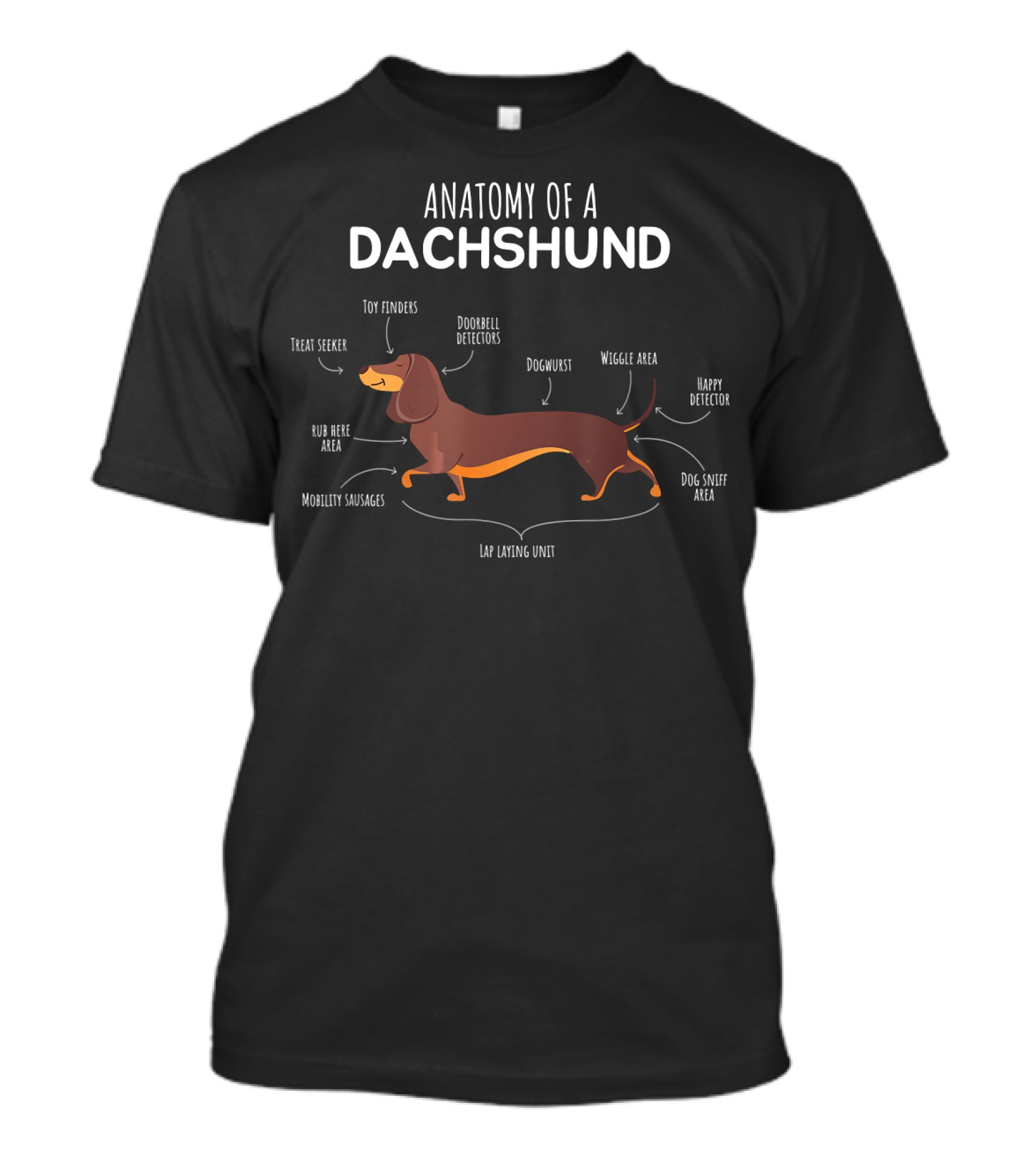 Anatomy Of A Dachshund Dogwurst Treat Seeker Pet Lover Man's Bes T-Shirt