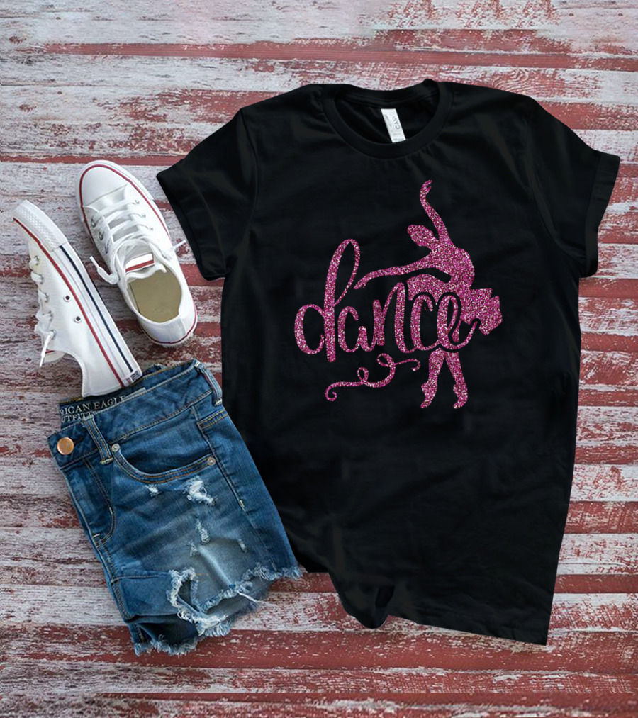 Ballet Dance Pink Glitter Ballerina T-Shirt