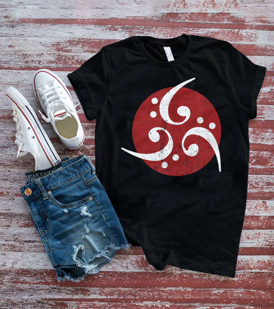 Vintage Bass Clef Symbol Red Circle T-Shirt