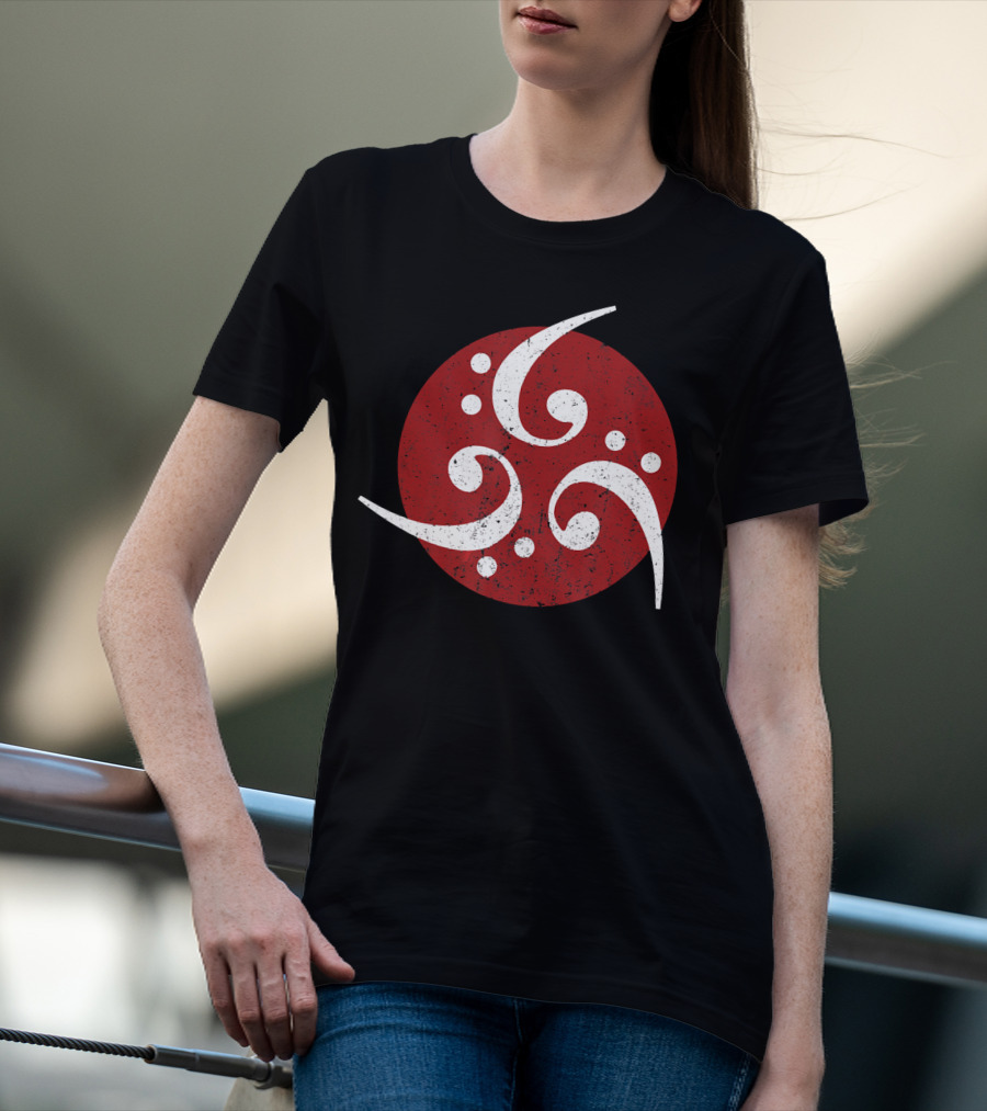 Vintage Bass Clef Symbol Red Circle T-Shirt