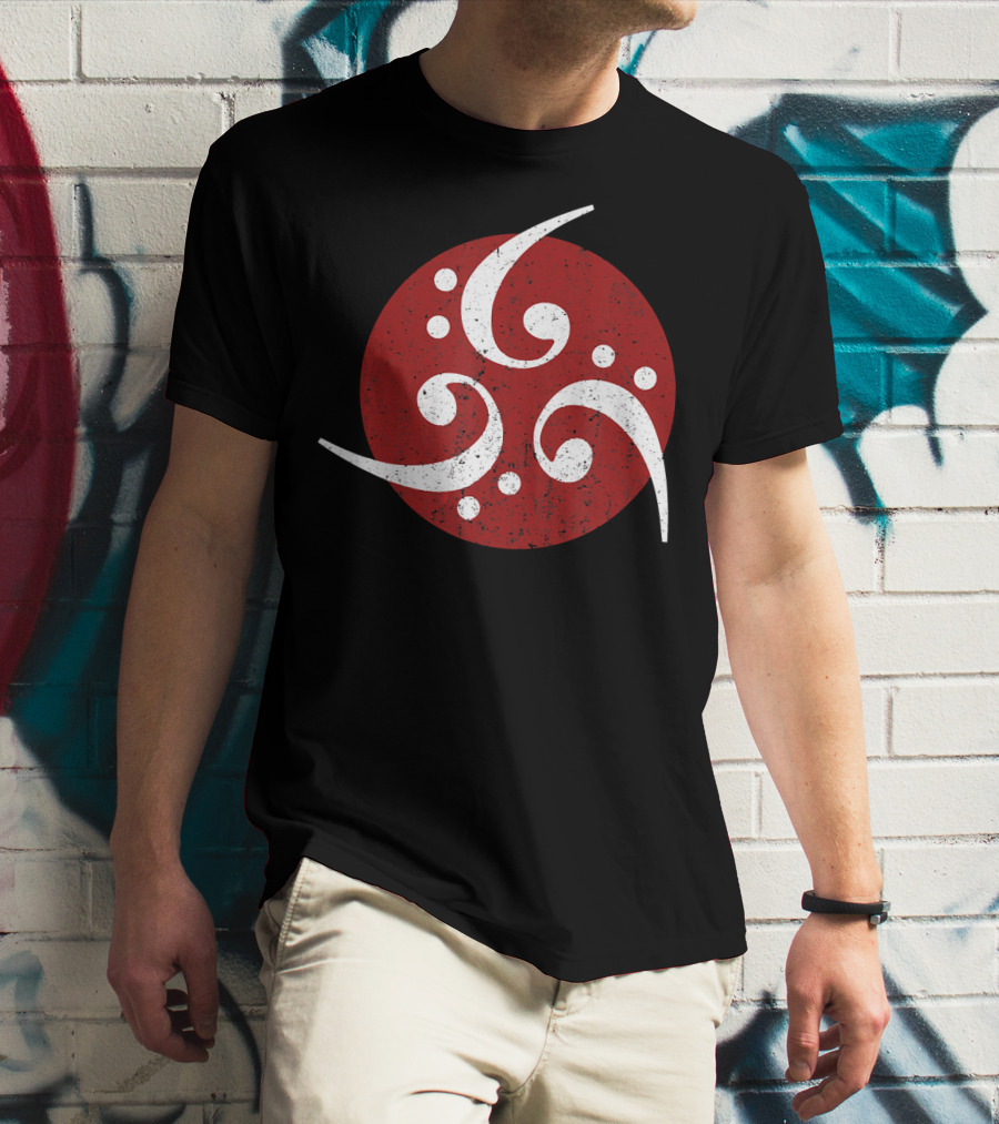 Vintage Bass Clef Symbol Red Circle T-Shirt