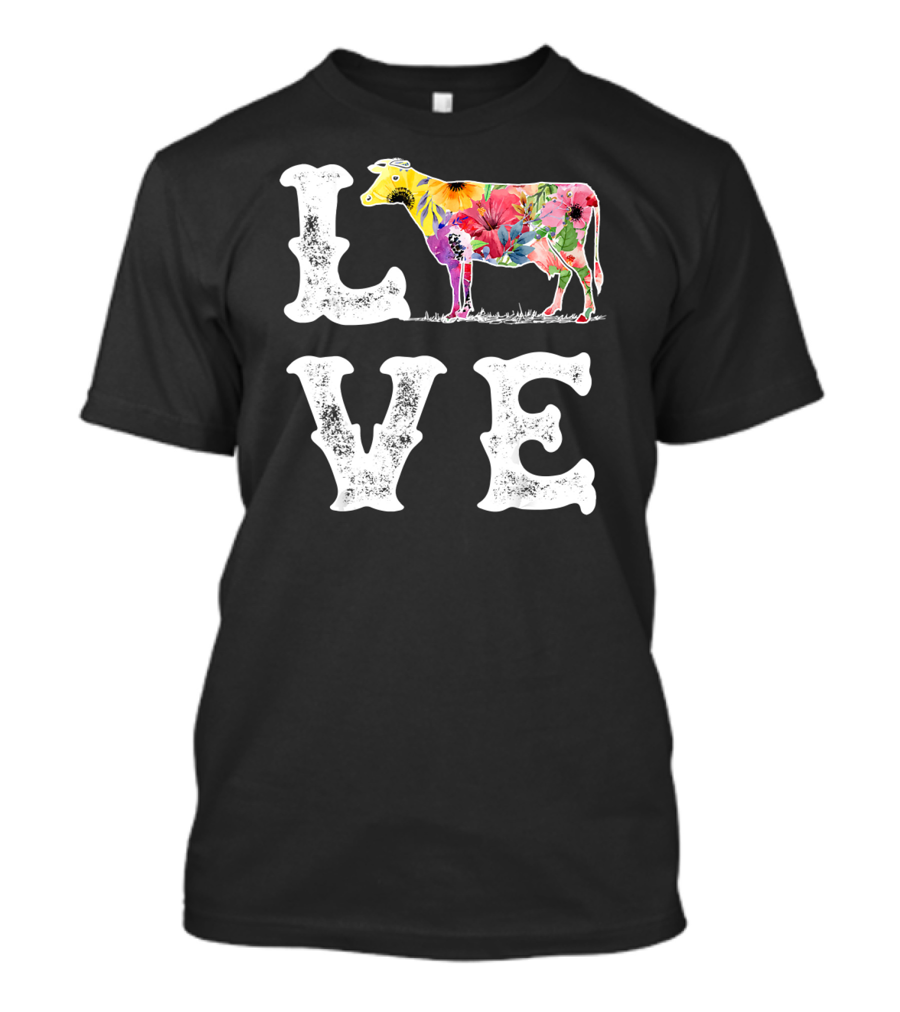 Love Cow Floral Funny Cow Lover Women Men Dairy T-Shirt