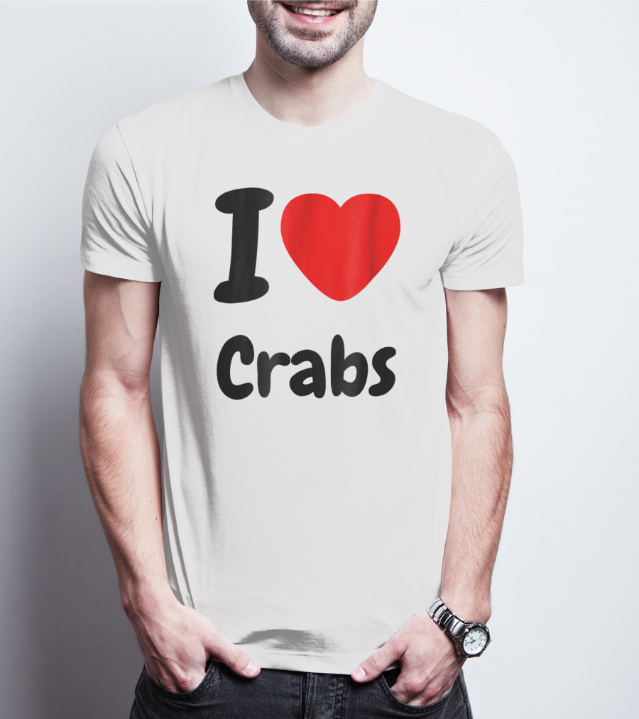 I Love Crabs Heart <3 Funny Crab T-Shirt