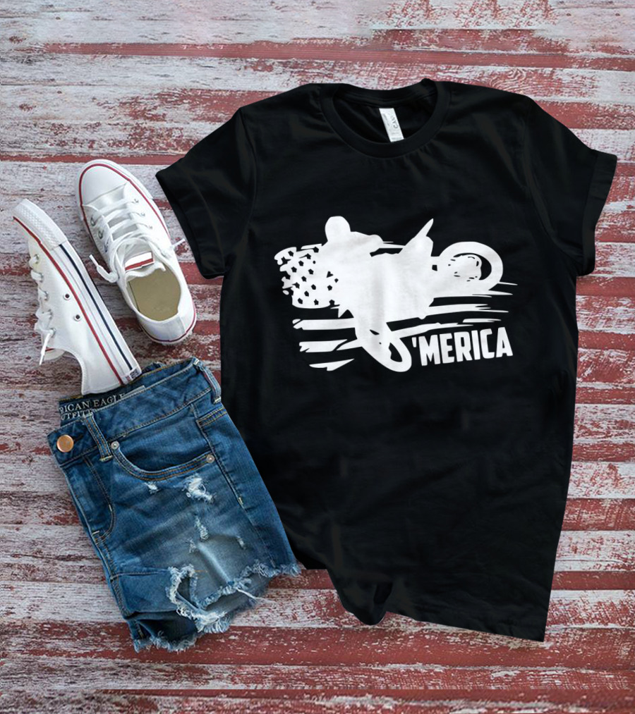 American Flag Dirt Bike 'Merica T-Shirt