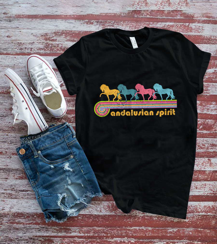 Andalusian Spirit Colorful Horse Retro NickerStickers T-Shirt