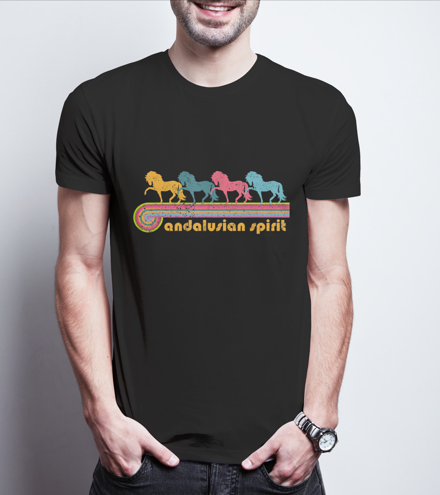 Andalusian Spirit Colorful Horse Retro NickerStickers T-Shirt