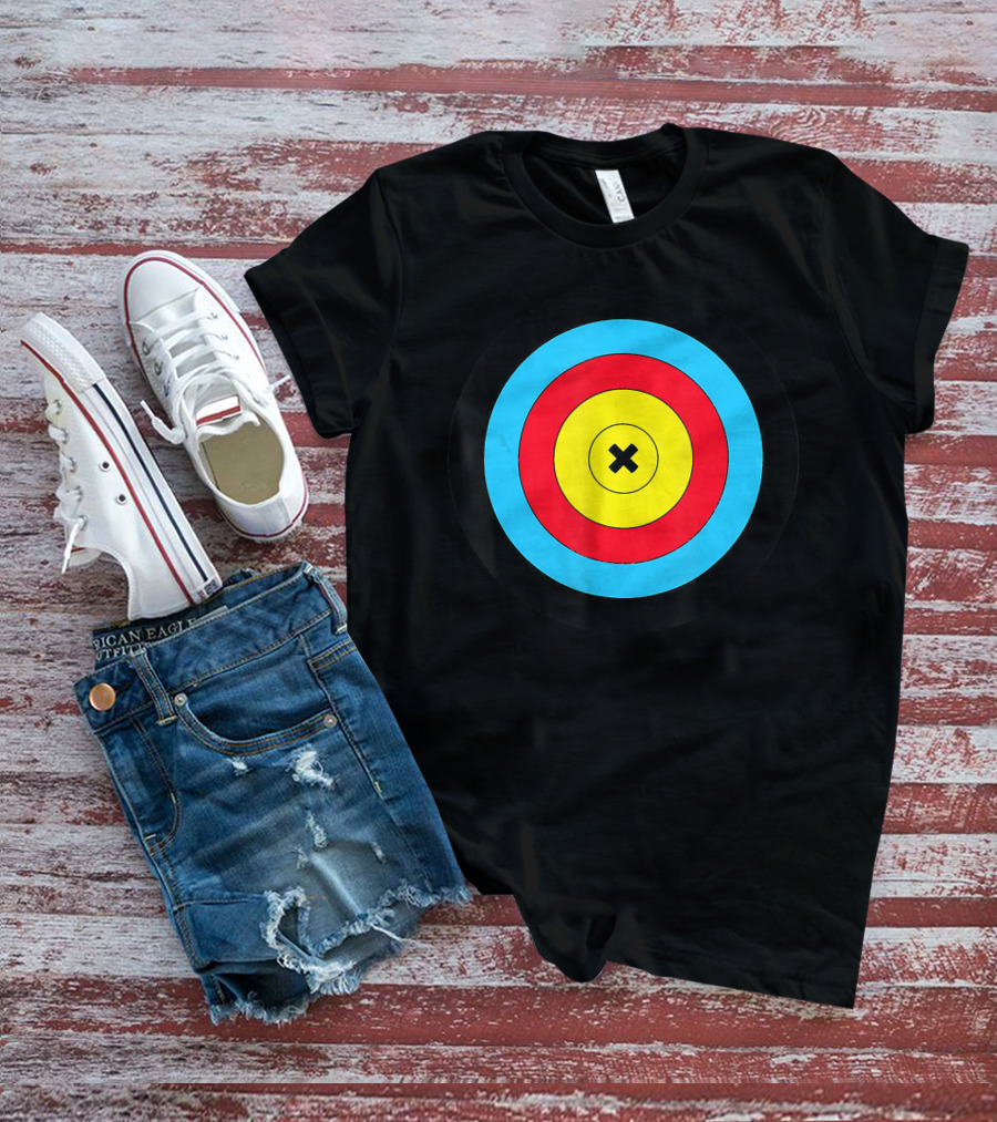 Archery Body Target Bullseye Multi-Colored Rings T-Shirt