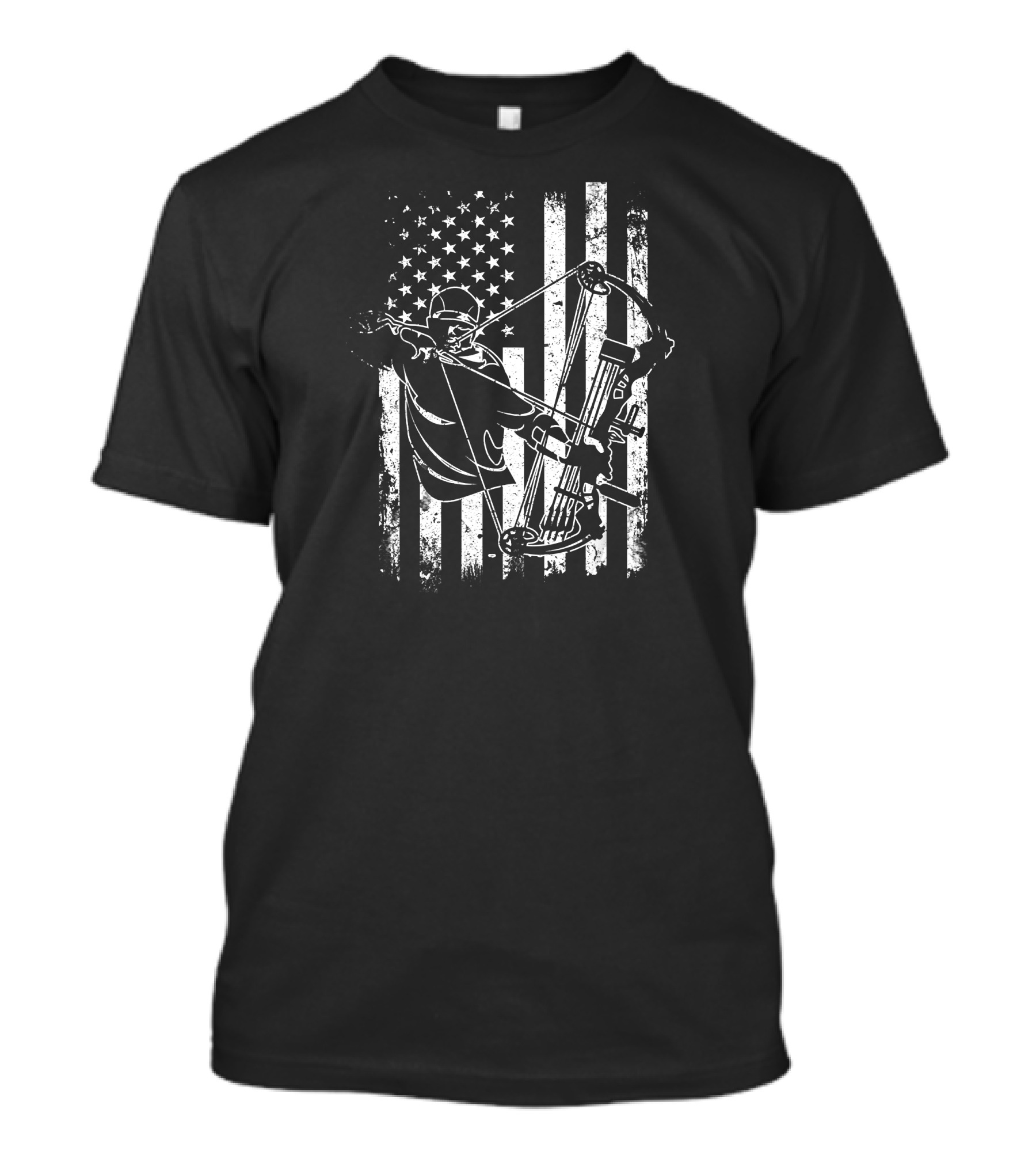 American Flag Archery Bow Hunting Compound Bow Hunter T-Shirt