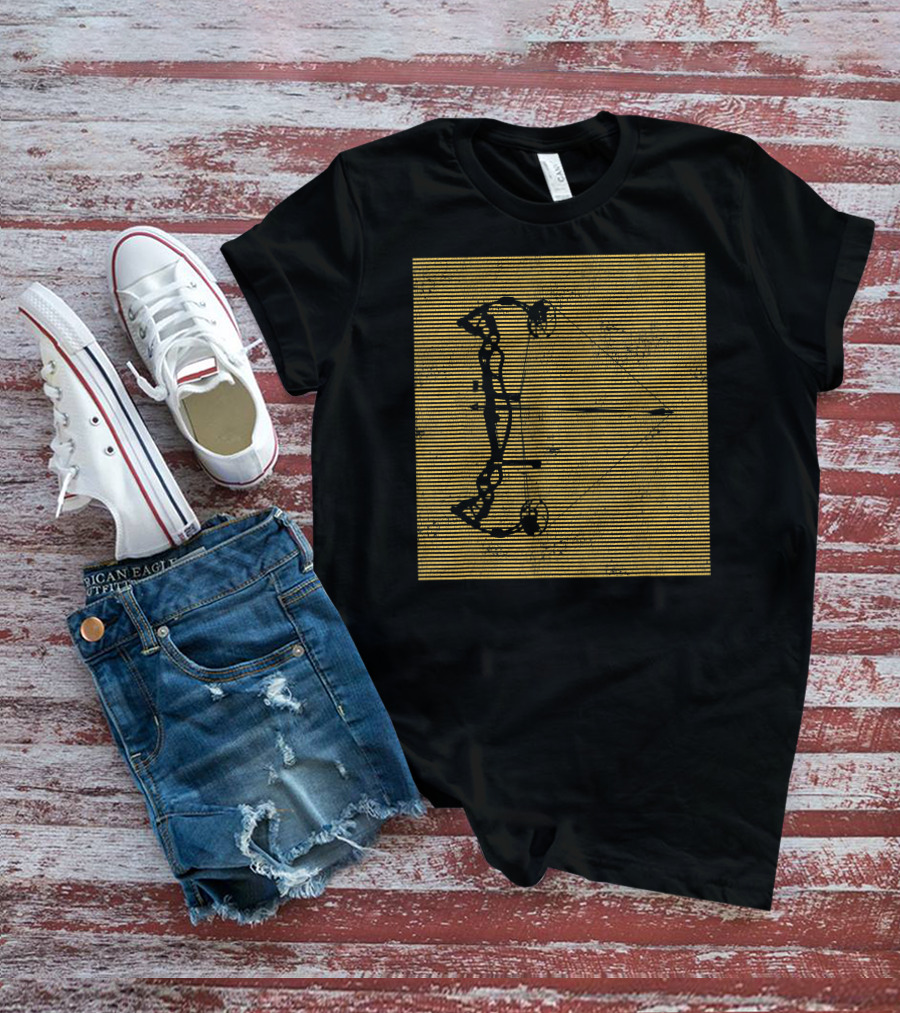 Archery Compound Bow Vintage Striped T-Shirt