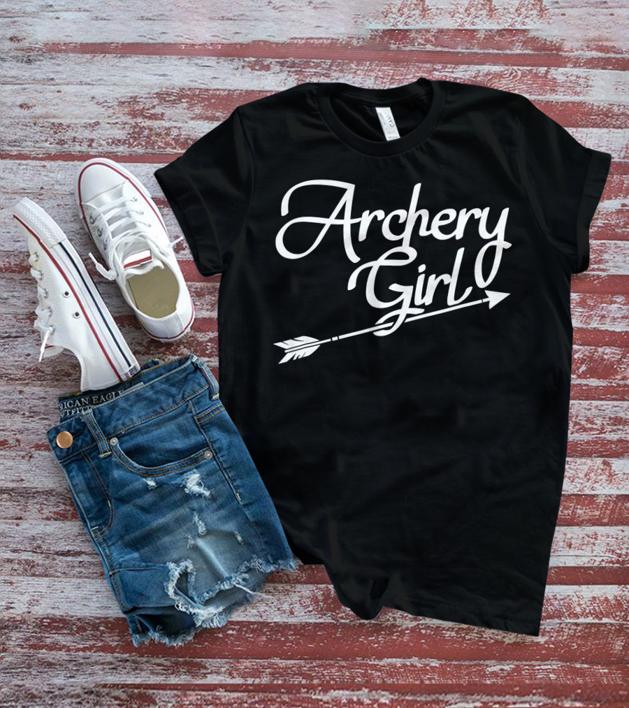 Archery Girl Arrow Typography T-Shirt
