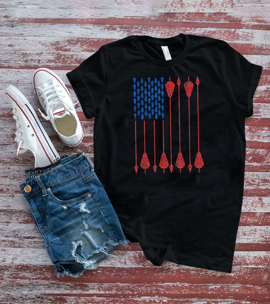 USA American Flag Made Of Arrows Archery T-Shirt