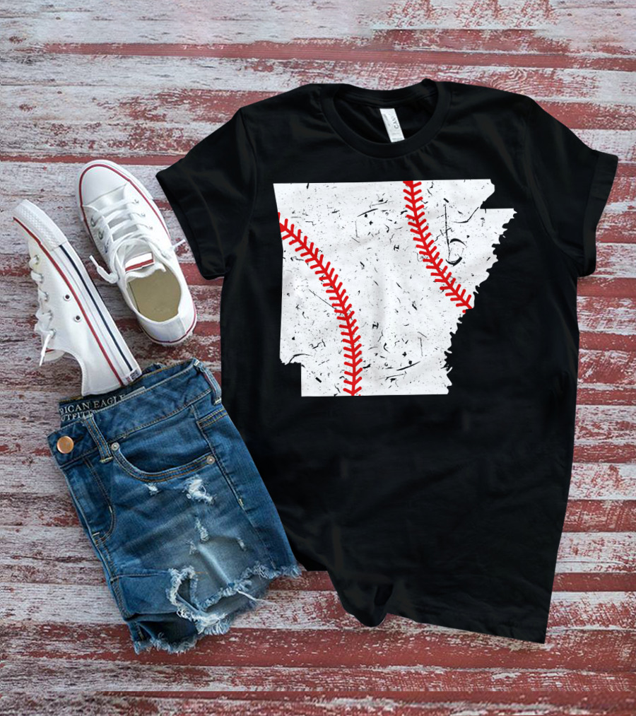 Awesome Arkansas Baseball Map T-Shirt