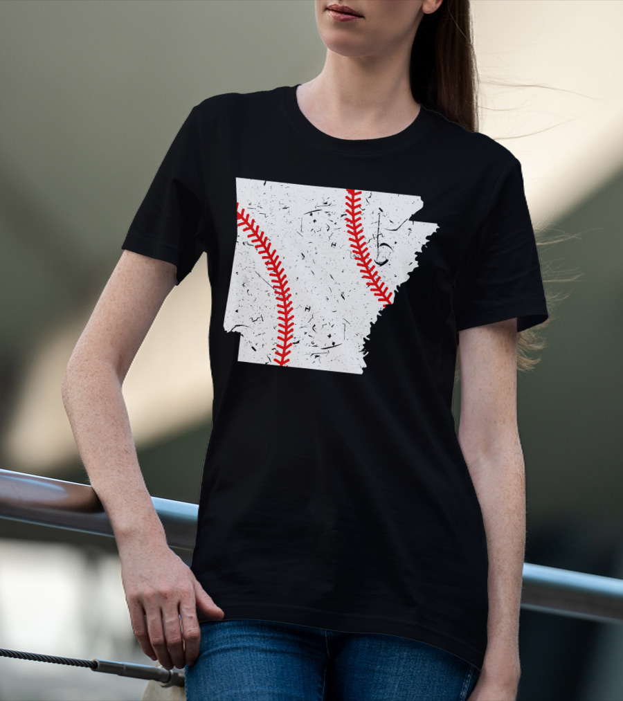 Awesome Arkansas Baseball Map T-Shirt