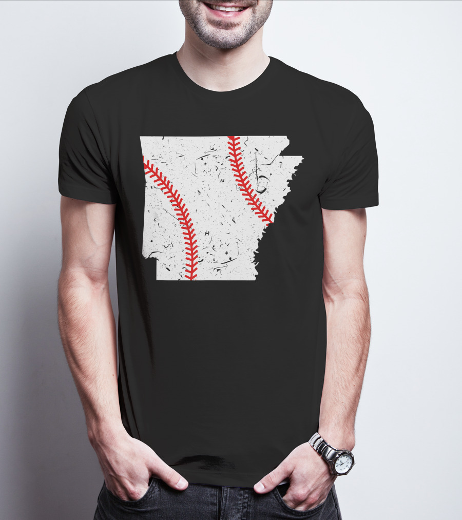Awesome Arkansas Baseball Map T-Shirt