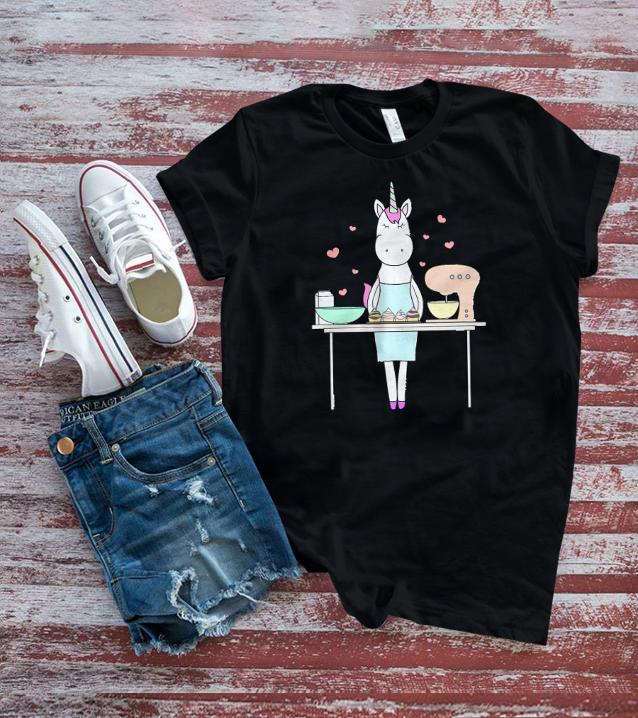 Baking Unicorn Cookies Cupcakes Mixing Cupboard Delight T-Shirt