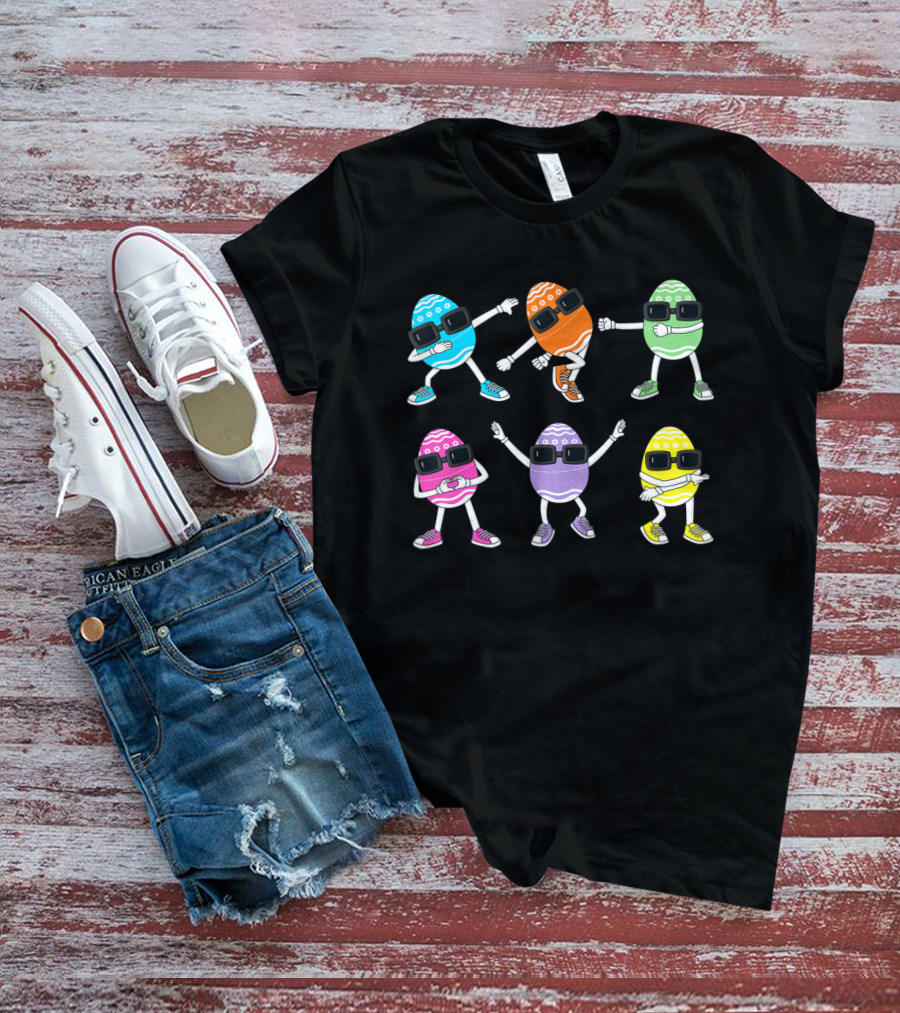 Dancing Eggs Easter Day Challenge With Colorful Sunglasses Grooves T-Shirt